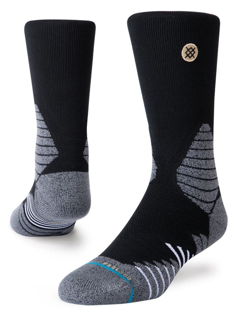 Stance ICON HOOPS Crew BLACK Basketball Socks Mens MEDIUM M NEW Athletic